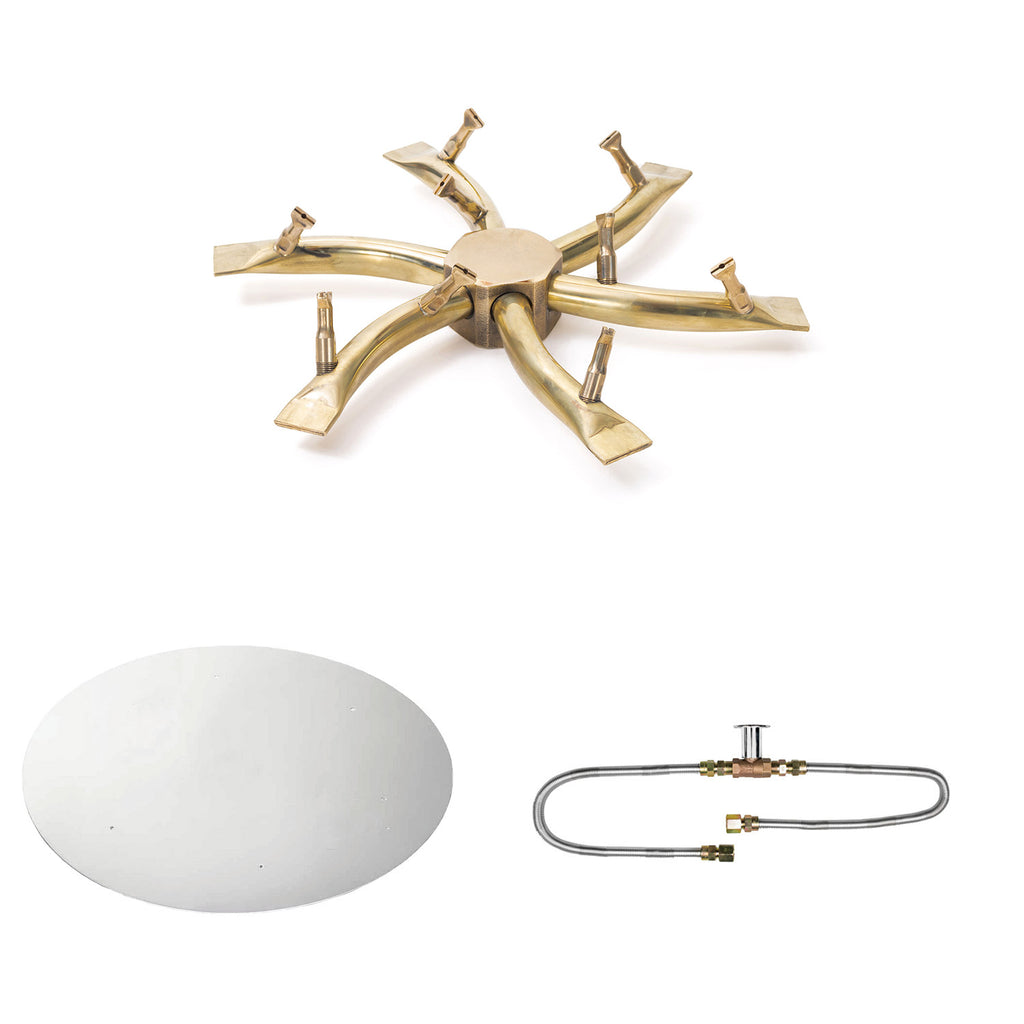 The Outdoor Plus Brass Bullet Match Light Gas Fire Pit Burner Kit