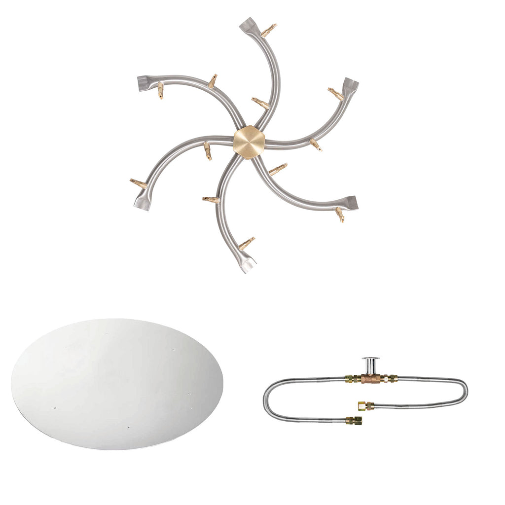 The Outdoor Plus Stainless Steel Bullet Match Light Gas Fire Pit Burner Kit