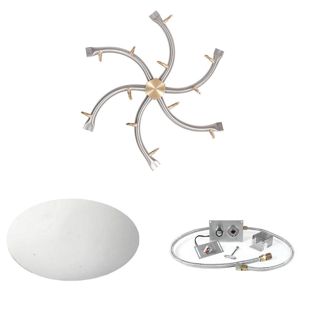 The Outdoor Plus Stainless Steel Bullet Spark Ignition Gas Fire Pit Burner Kit