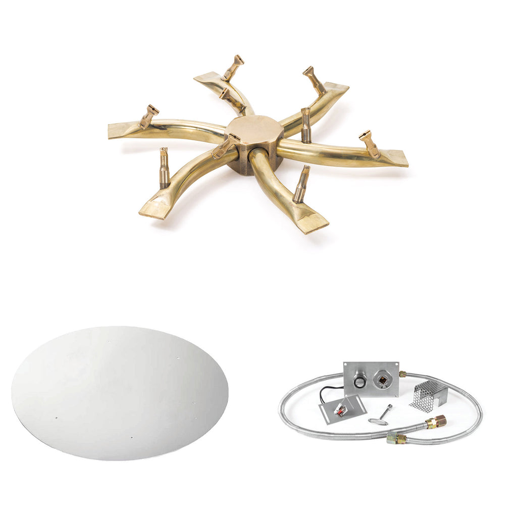 The Outdoor Plus Brass Bullet Spark Ignition Gas Fire Pit Burner Kit