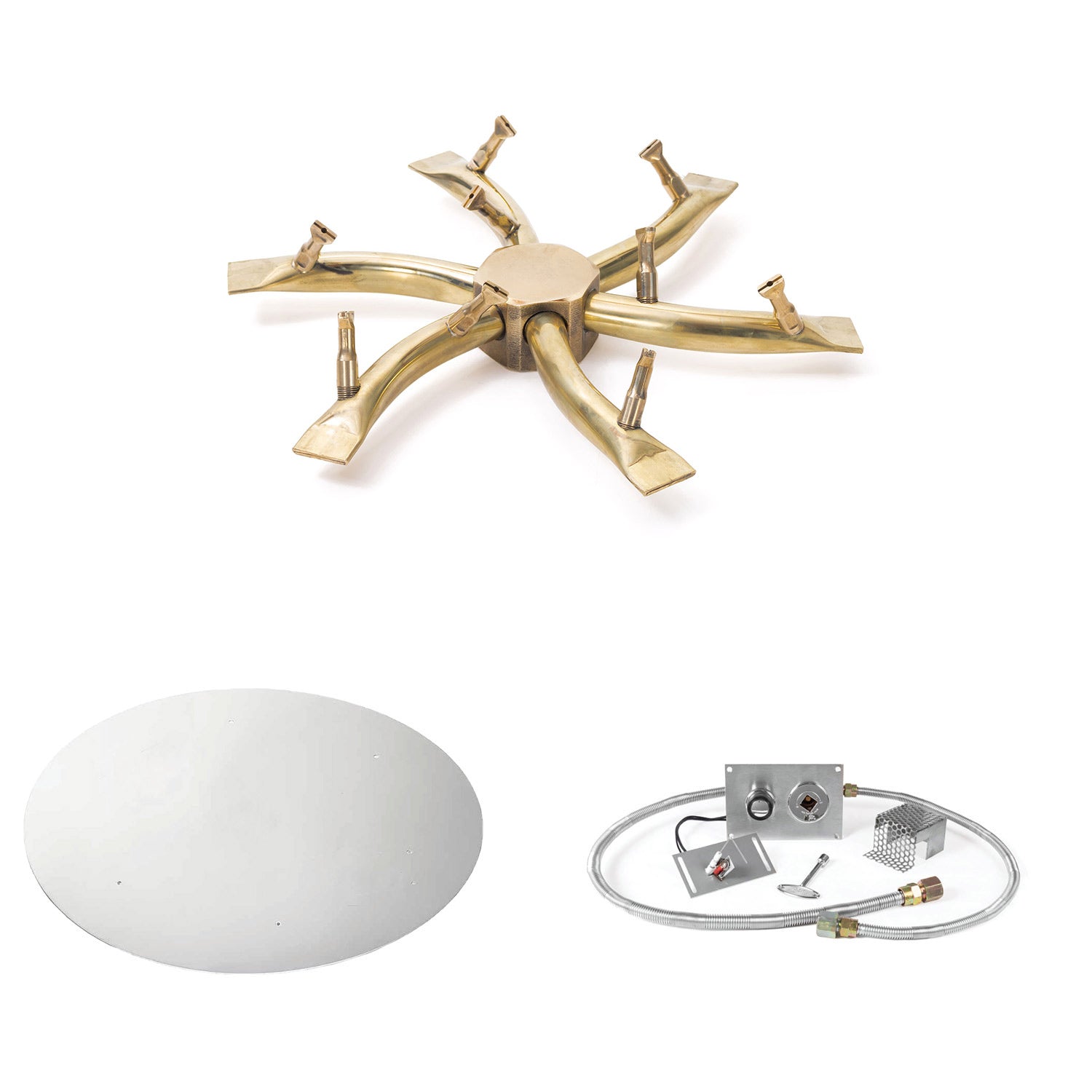 The Outdoor Plus Brass Bullet Spark Ignition Gas Fire Pit Burner Kit