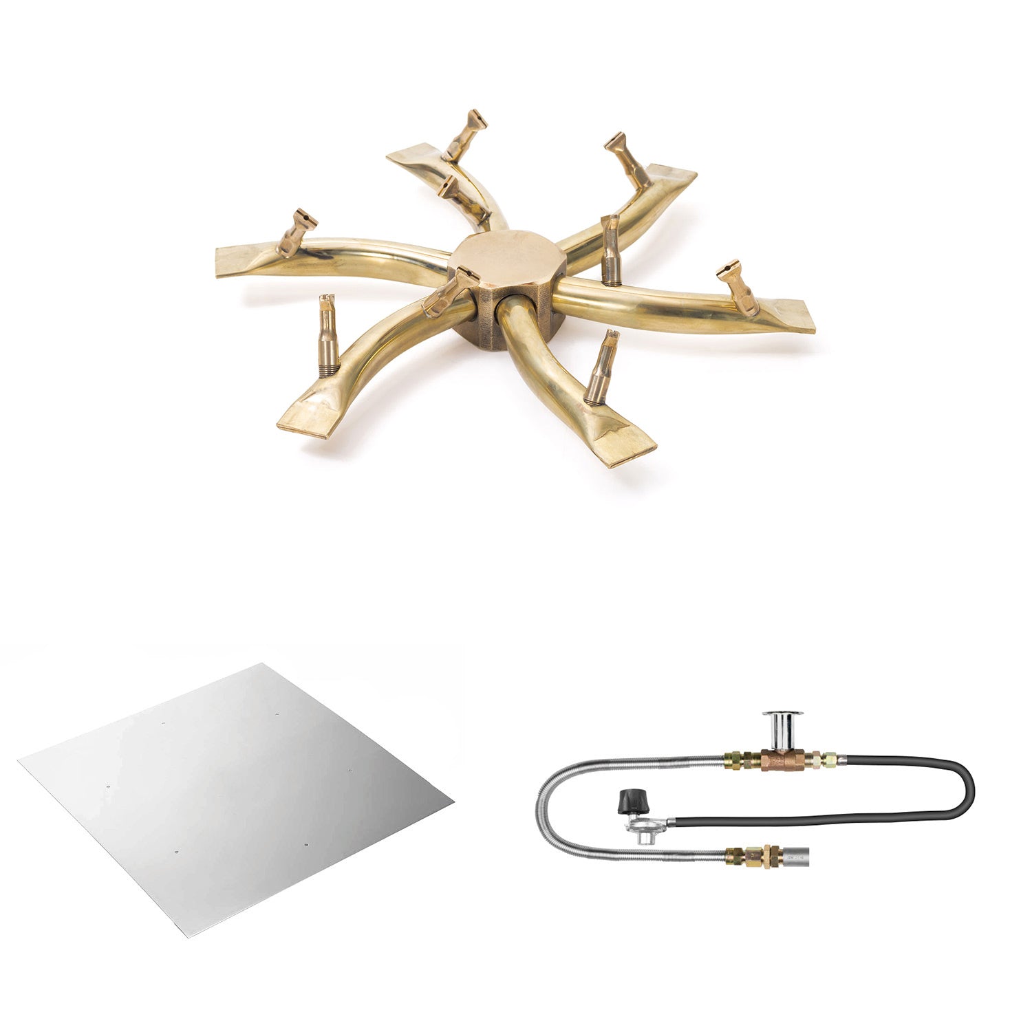 The Outdoor Plus Brass Bullet Match Light Gas Fire Pit Burner Kit