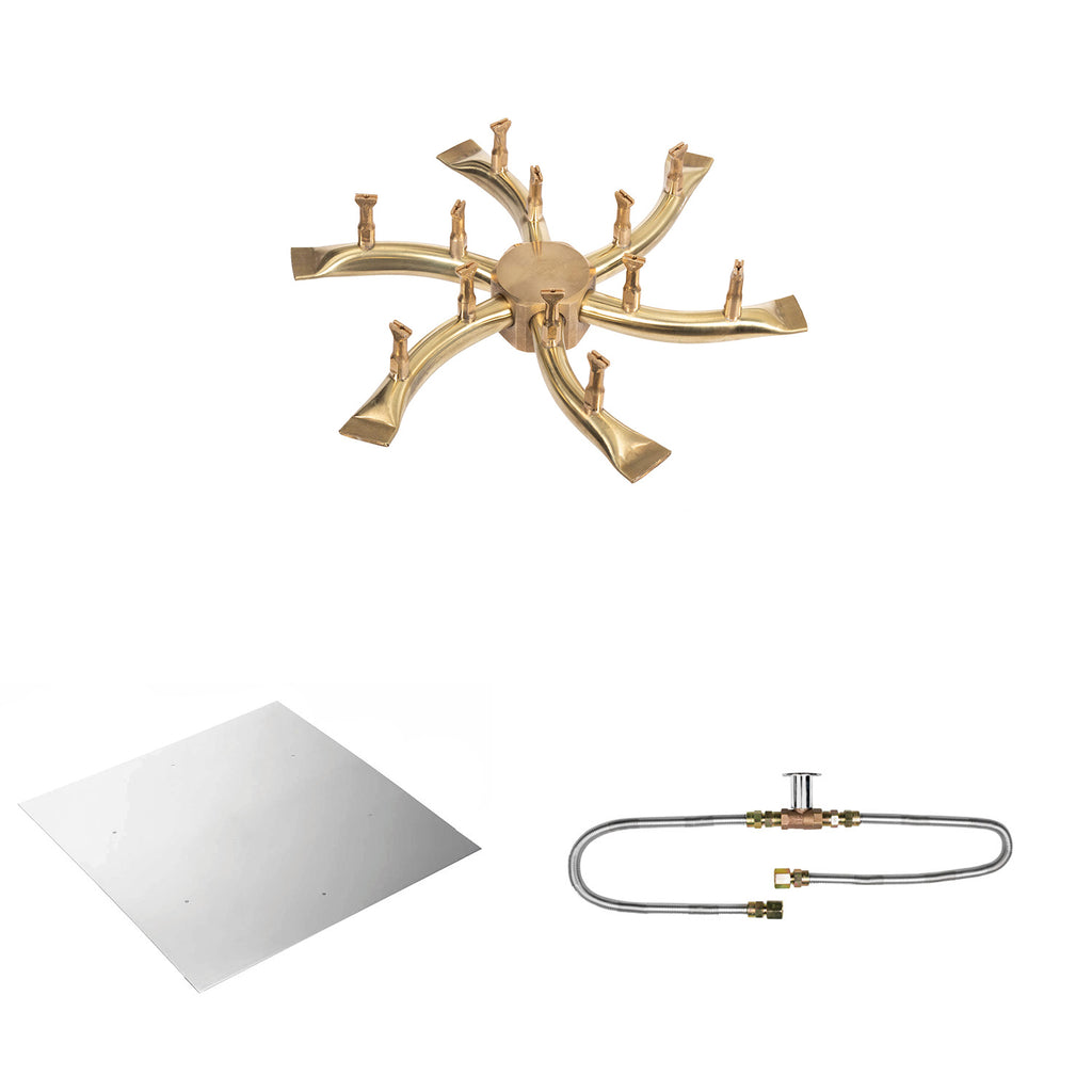 The Outdoor Plus Brass Bullet Match Light Gas Fire Pit Burner Kit