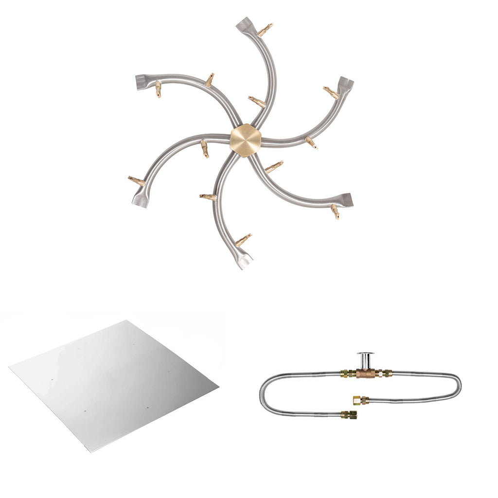 The Outdoor Plus Stainless Steel Bullet Match Light Gas Fire Pit Burner Kit
