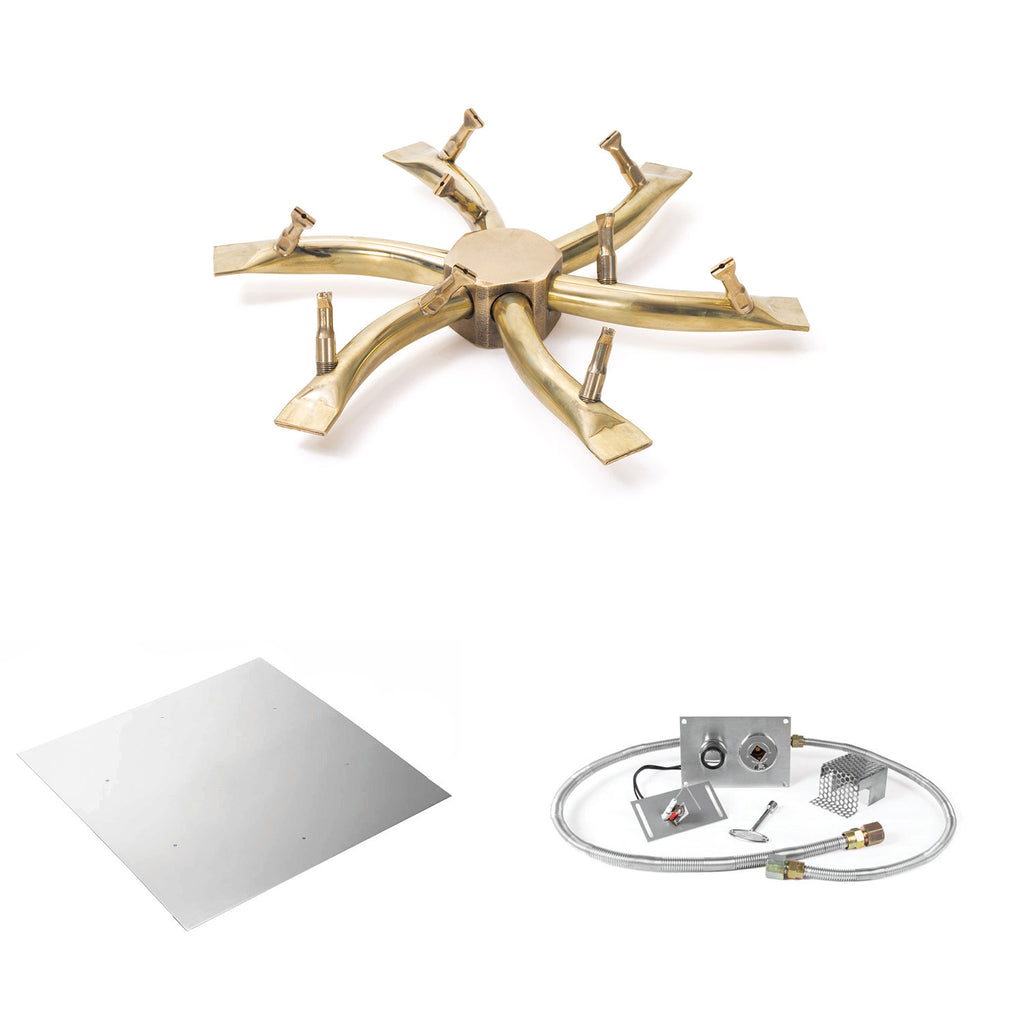 The Outdoor Plus Brass Bullet Spark Ignition Gas Fire Pit Burner Kit