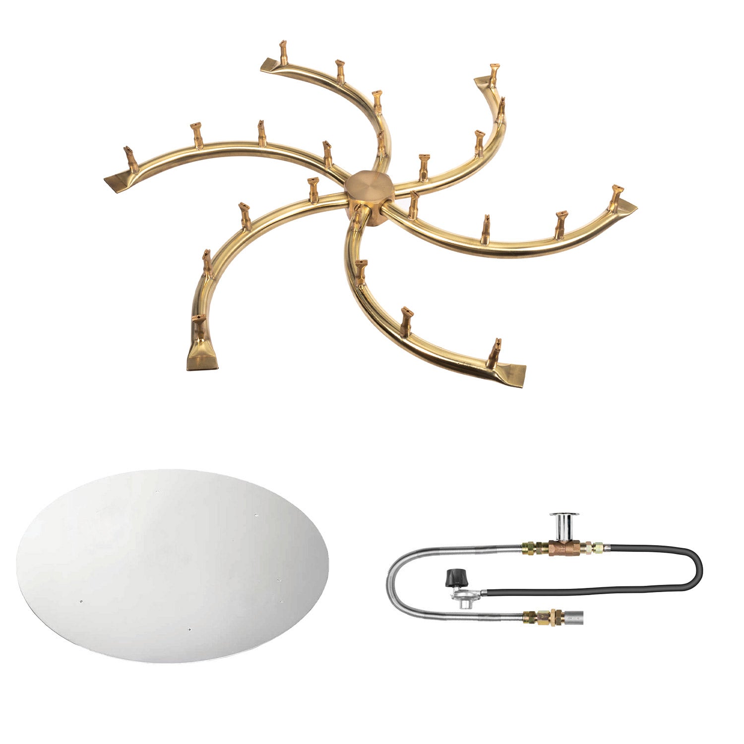 The Outdoor Plus Brass Bullet Match Light Gas Fire Pit Burner Kit
