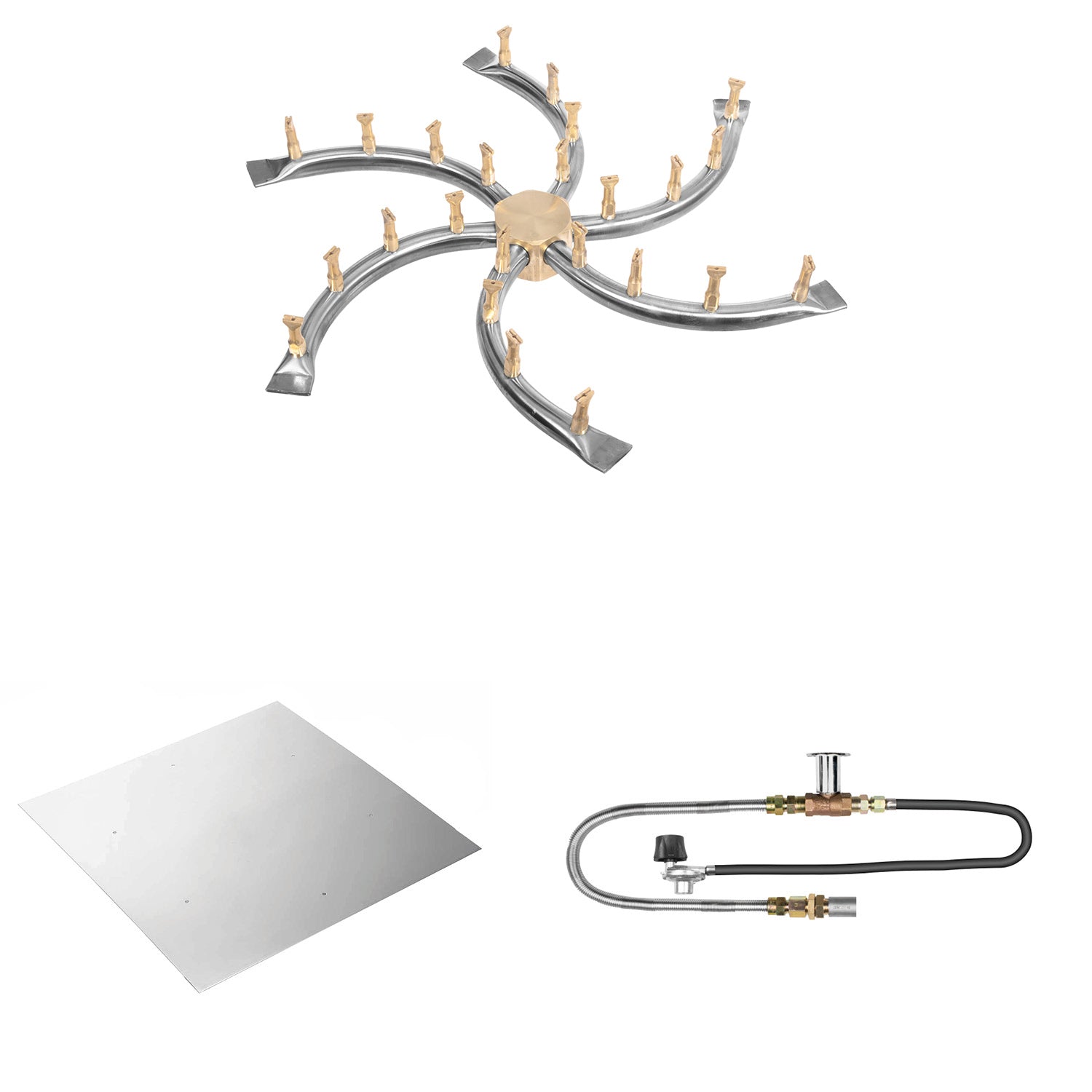The Outdoor Plus Stainless Steel Bullet Match Light Gas Fire Pit Burner Kit