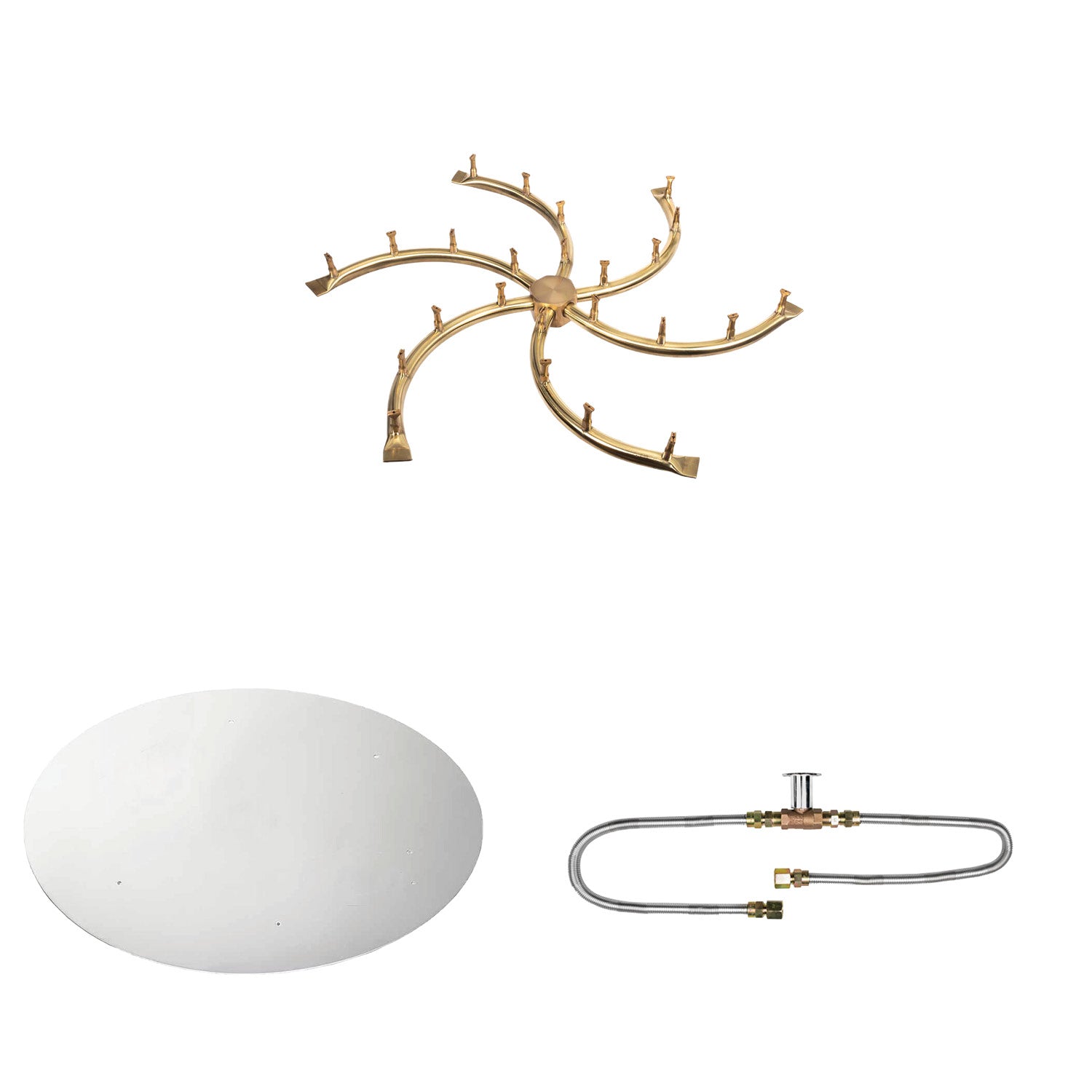The Outdoor Plus Brass Bullet Match Light Gas Fire Pit Burner Kit