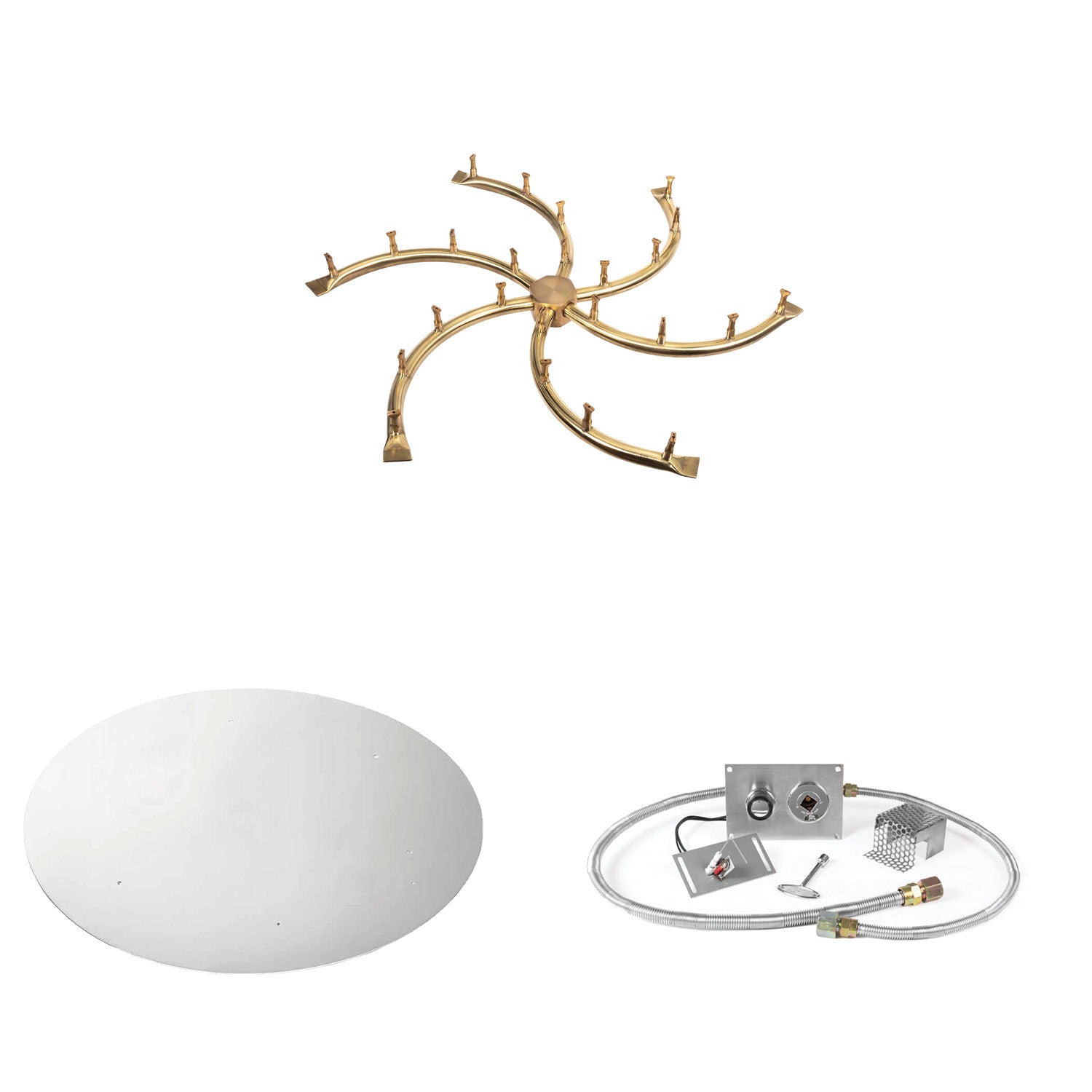 The Outdoor Plus Brass Bullet Spark Ignition Gas Fire Pit Burner Kit