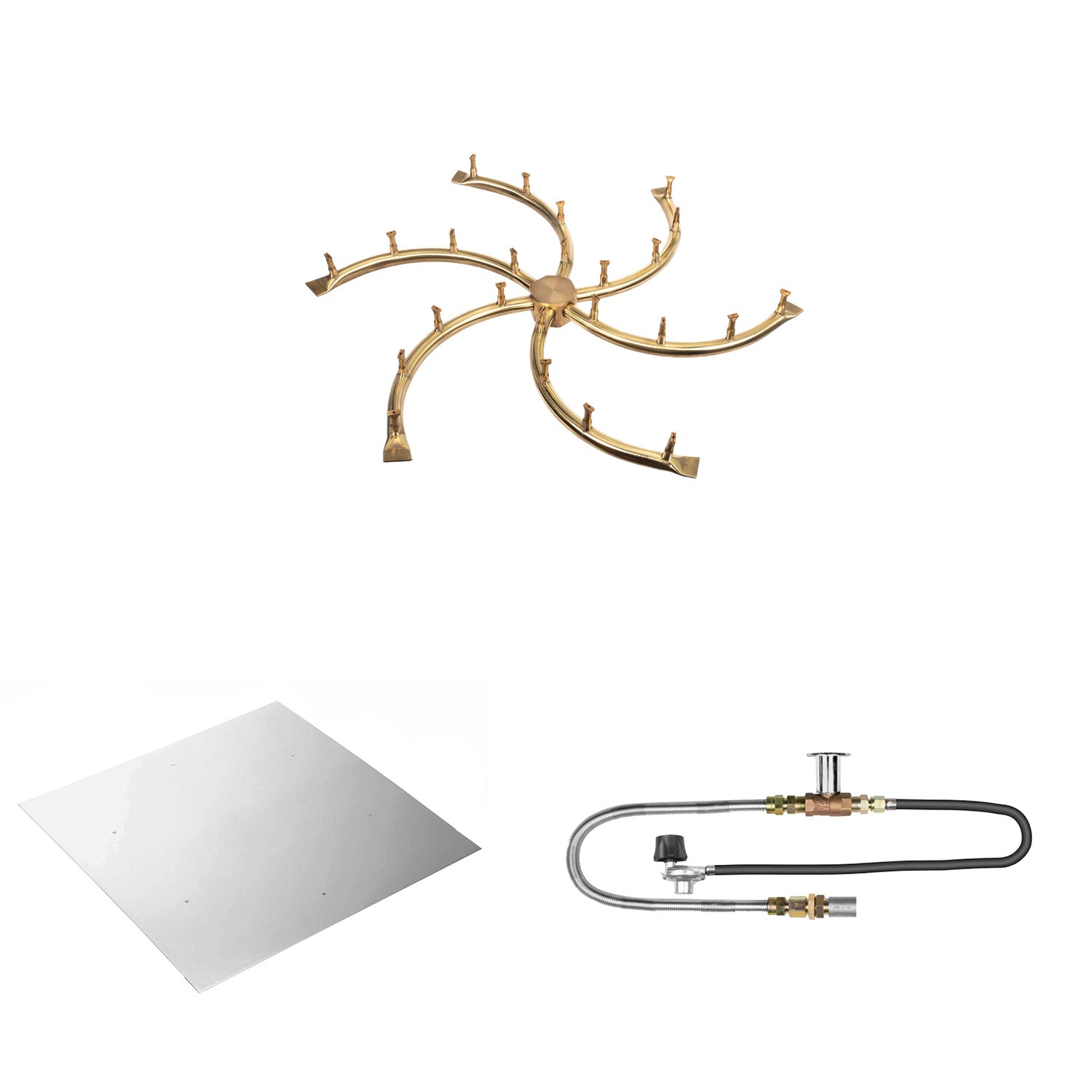 The Outdoor Plus Brass Bullet Match Light Gas Fire Pit Burner Kit