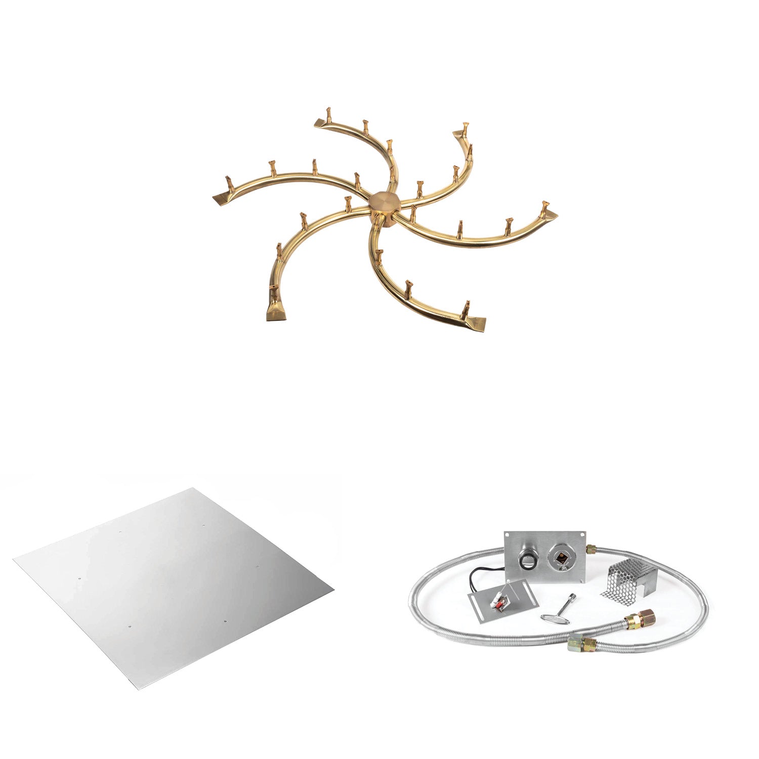 The Outdoor Plus Brass Bullet Spark Ignition Gas Fire Pit Burner Kit