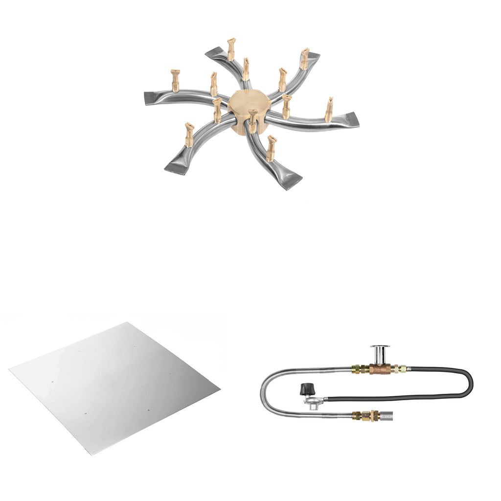 The Outdoor Plus Stainless Steel Bullet Match Light Gas Fire Pit Burner Kit