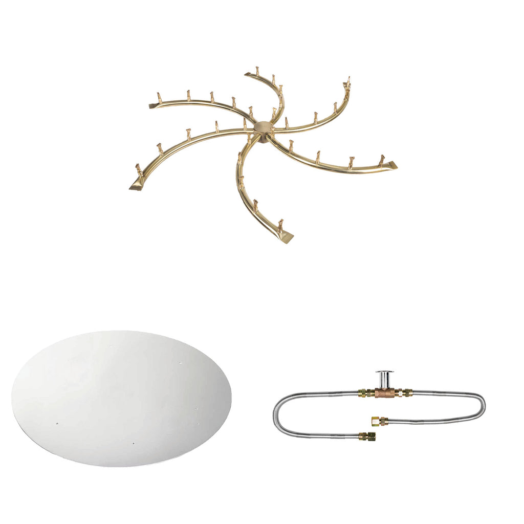 The Outdoor Plus Brass Bullet Match Light Gas Fire Pit Burner Kit