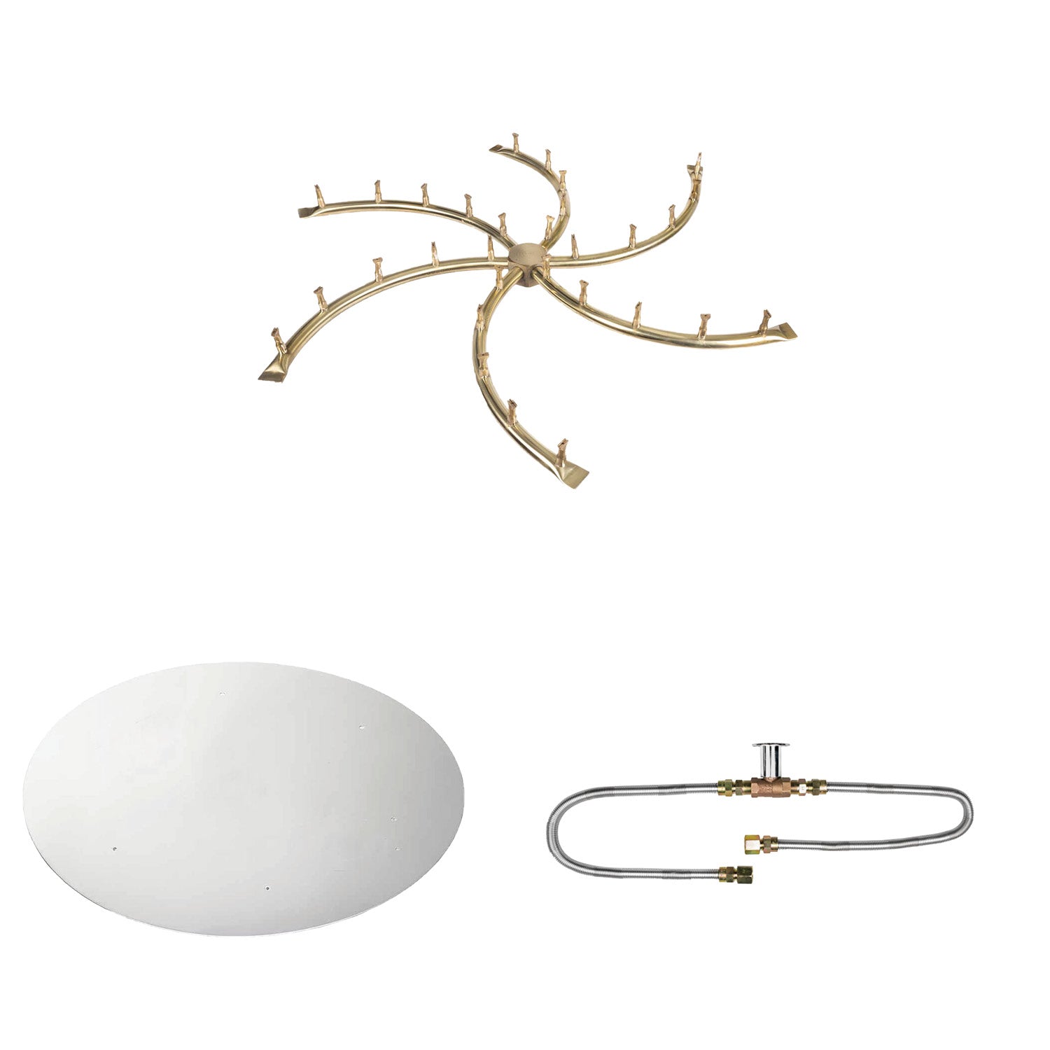 The Outdoor Plus Brass Bullet Match Light Gas Fire Pit Burner Kit