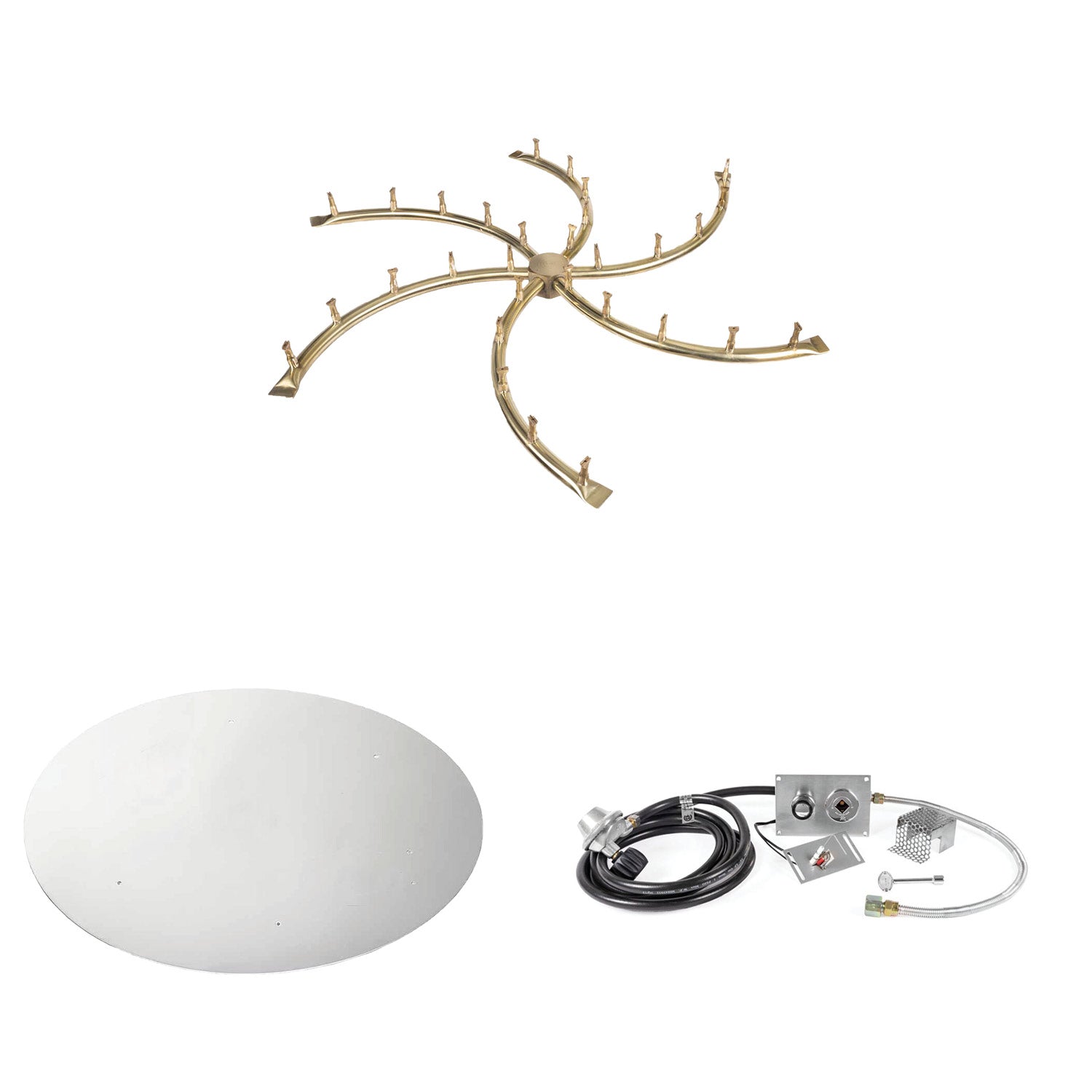 The Outdoor Plus Brass Bullet Spark Ignition Gas Fire Pit Burner Kit