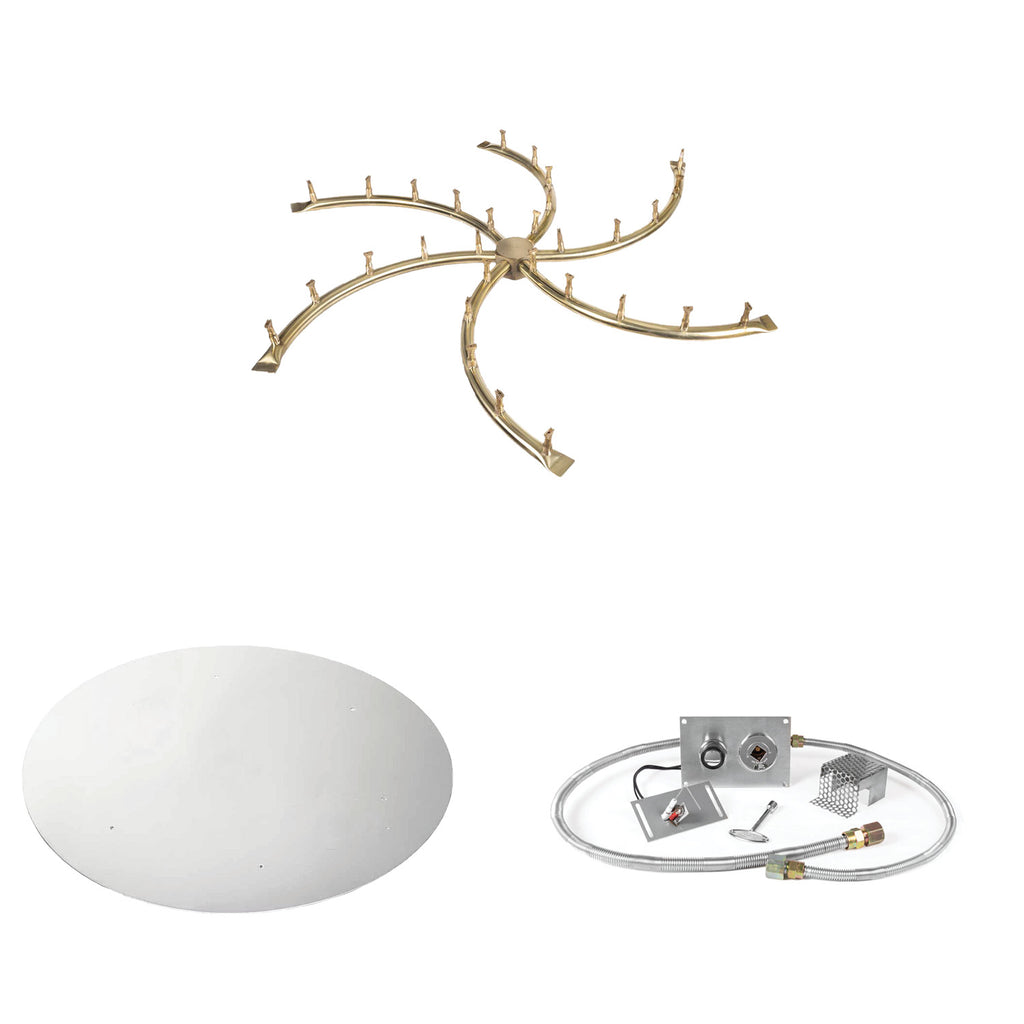 The Outdoor Plus Brass Bullet Spark Ignition Gas Fire Pit Burner Kit