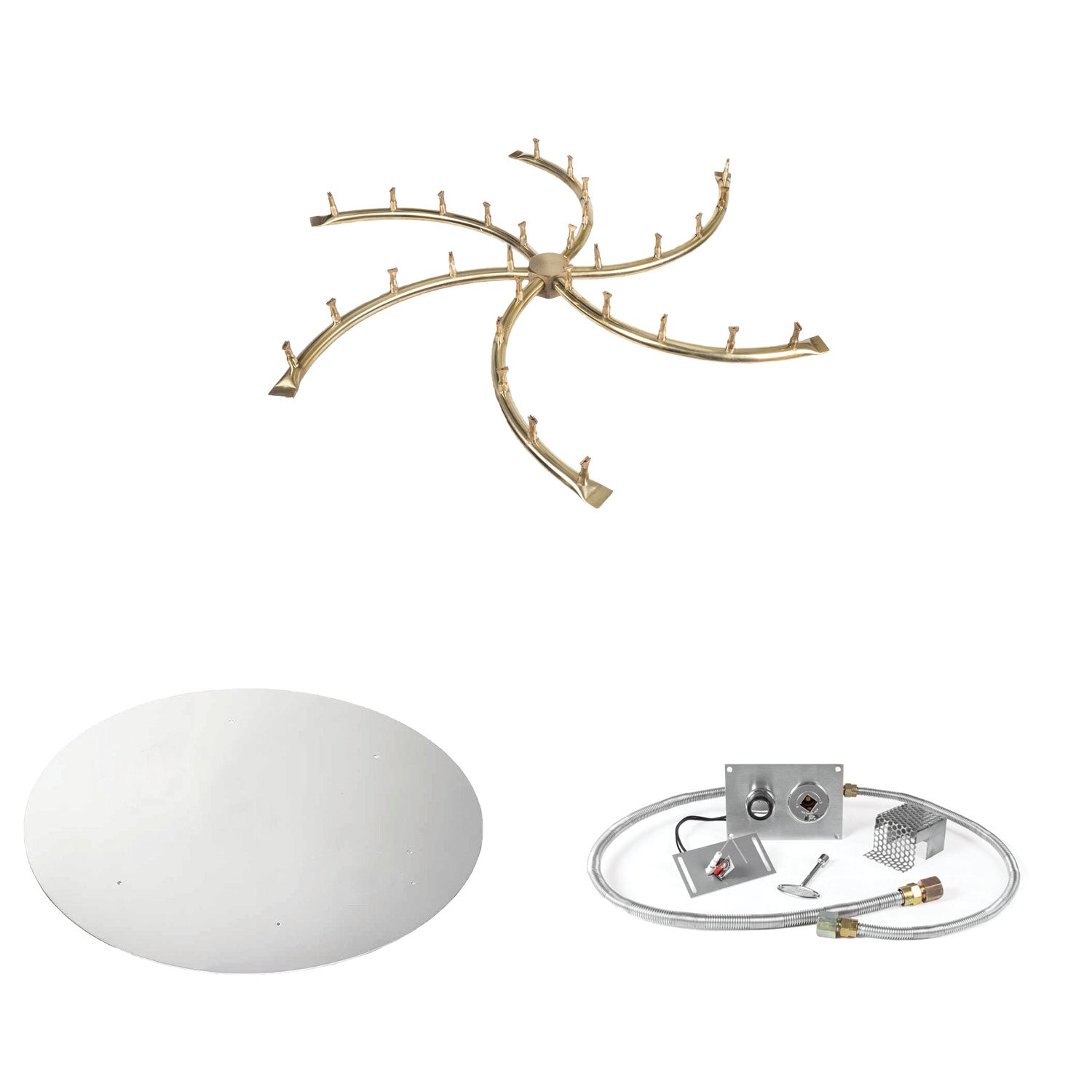 The Outdoor Plus Brass Bullet Spark Ignition Gas Fire Pit Burner Kit