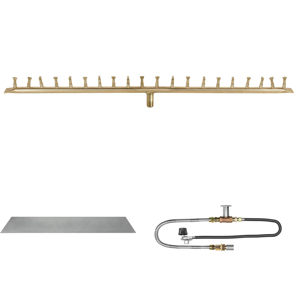 The Outdoor Plus Brass Linear Bullet Match Light Gas Fire Pit Burner Kit