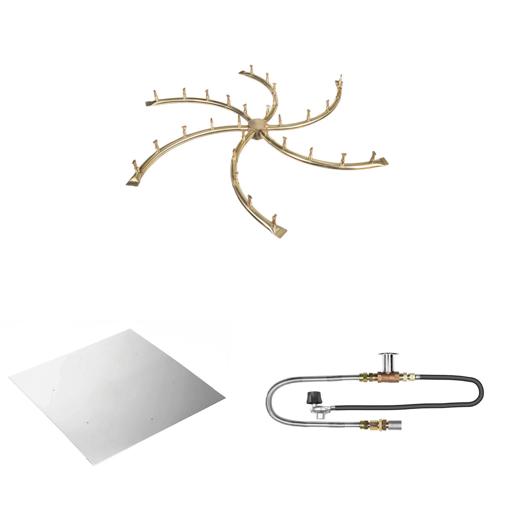The Outdoor Plus Brass Bullet Match Light Gas Fire Pit Burner Kit