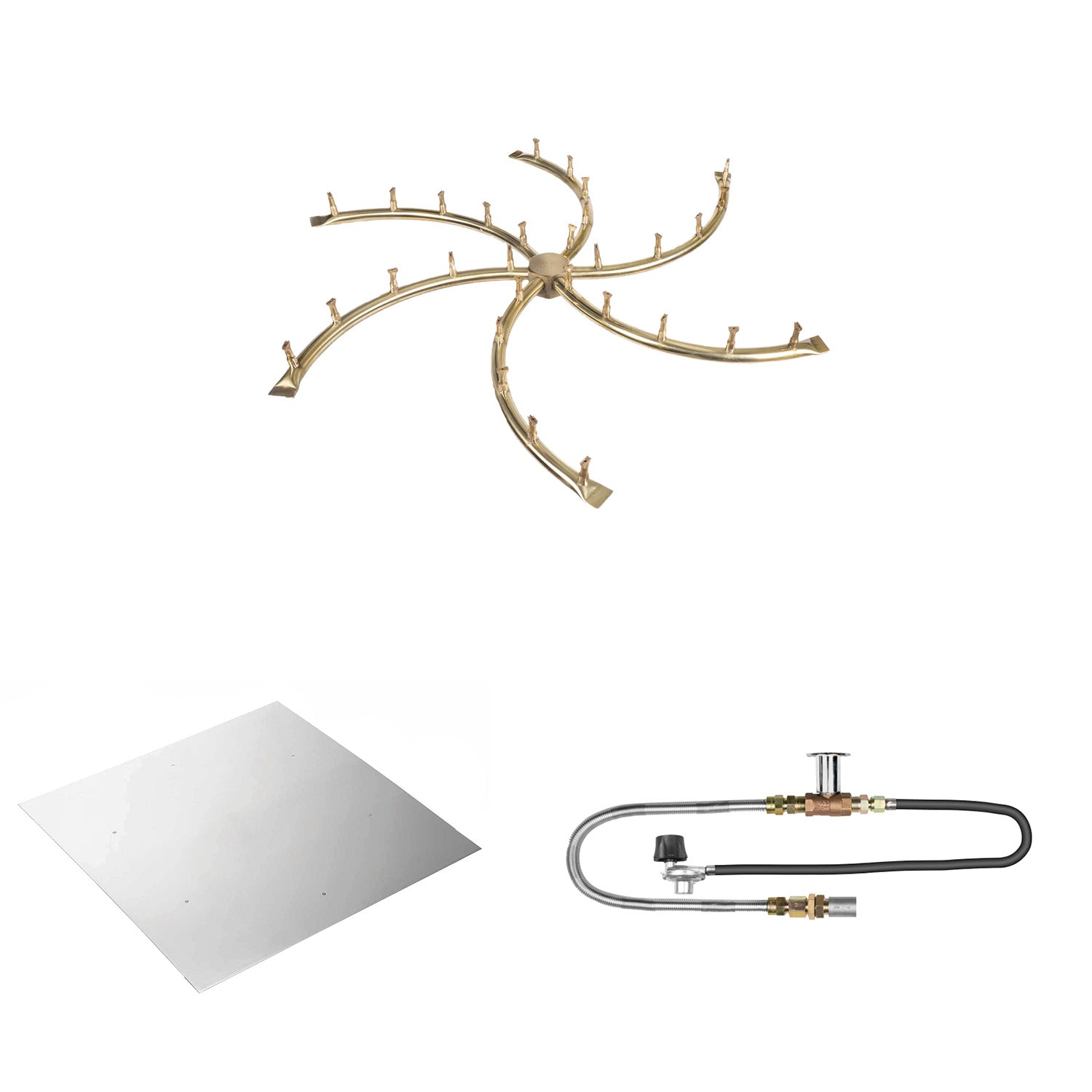 The Outdoor Plus Brass Bullet Match Light Gas Fire Pit Burner Kit