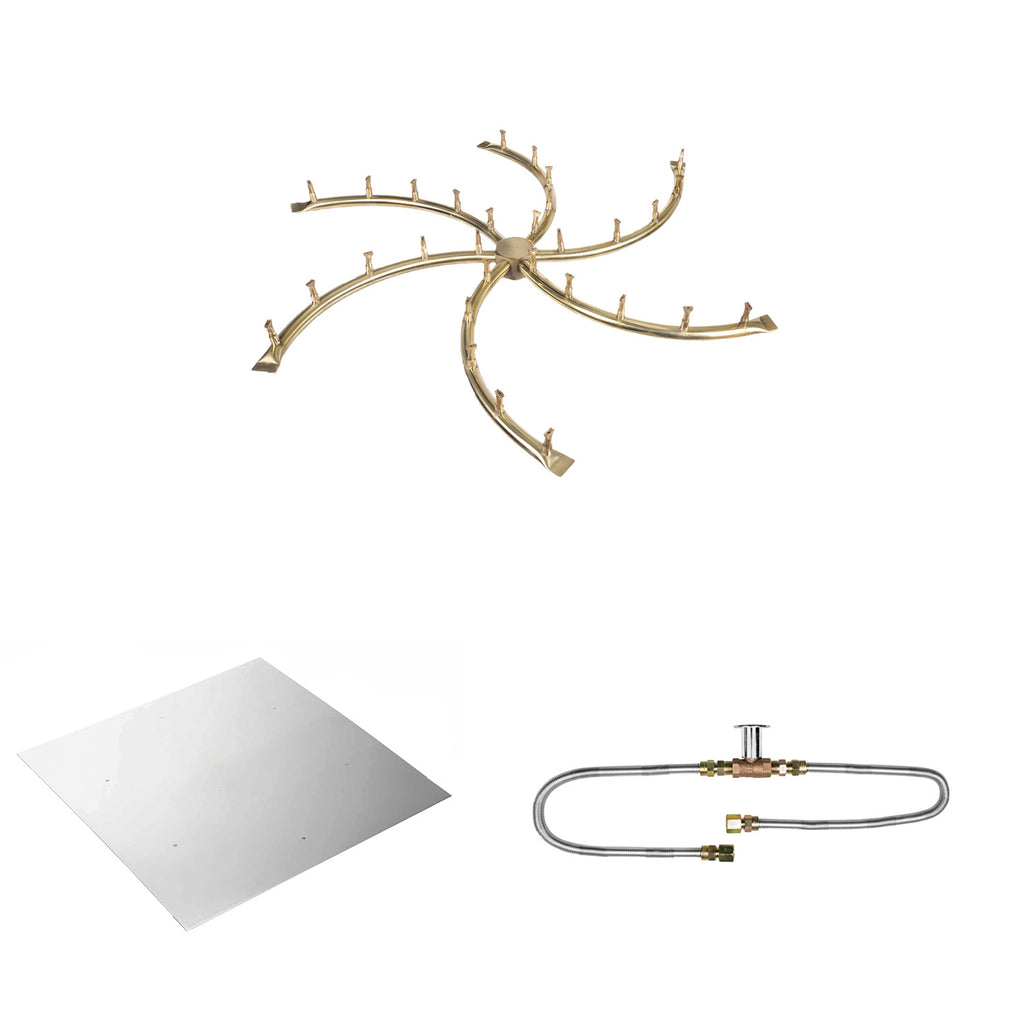 The Outdoor Plus Brass Bullet Match Light Gas Fire Pit Burner Kit