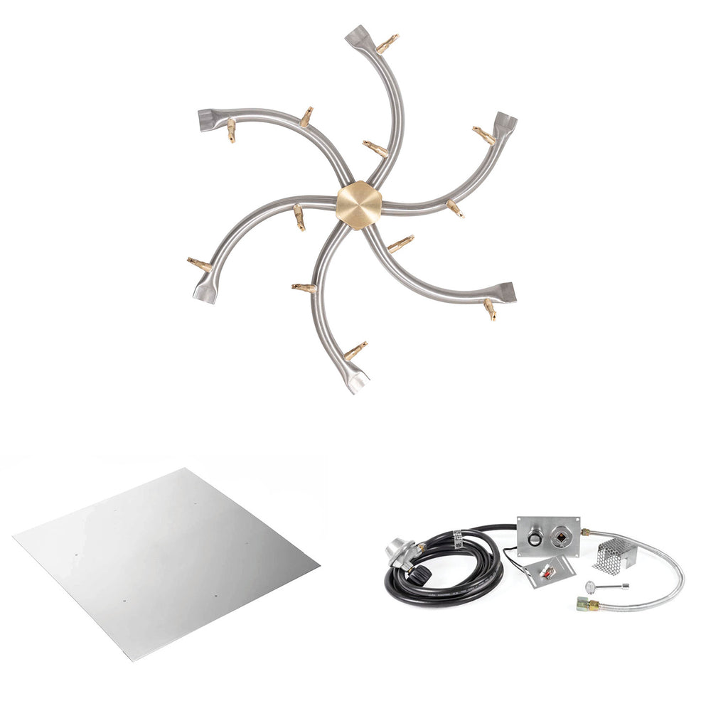 The Outdoor Plus Stainless Steel Bullet Spark Ignition Gas Fire Pit Burner Kit