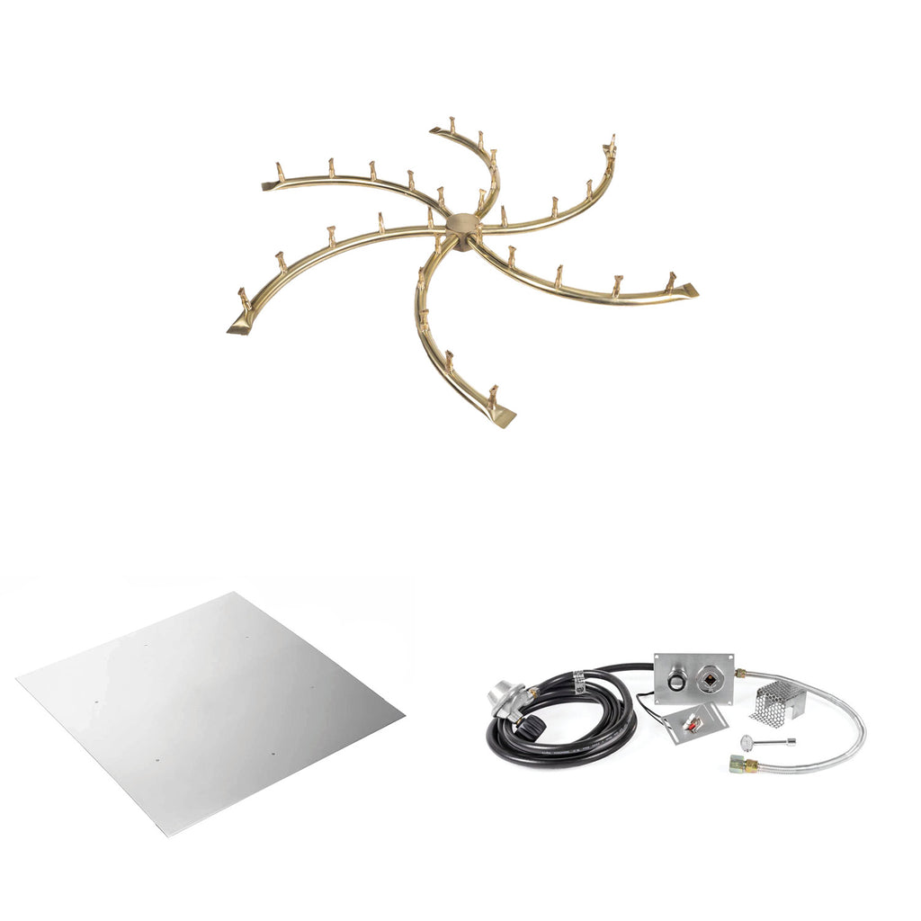 The Outdoor Plus Brass Bullet Spark Ignition Gas Fire Pit Burner Kit