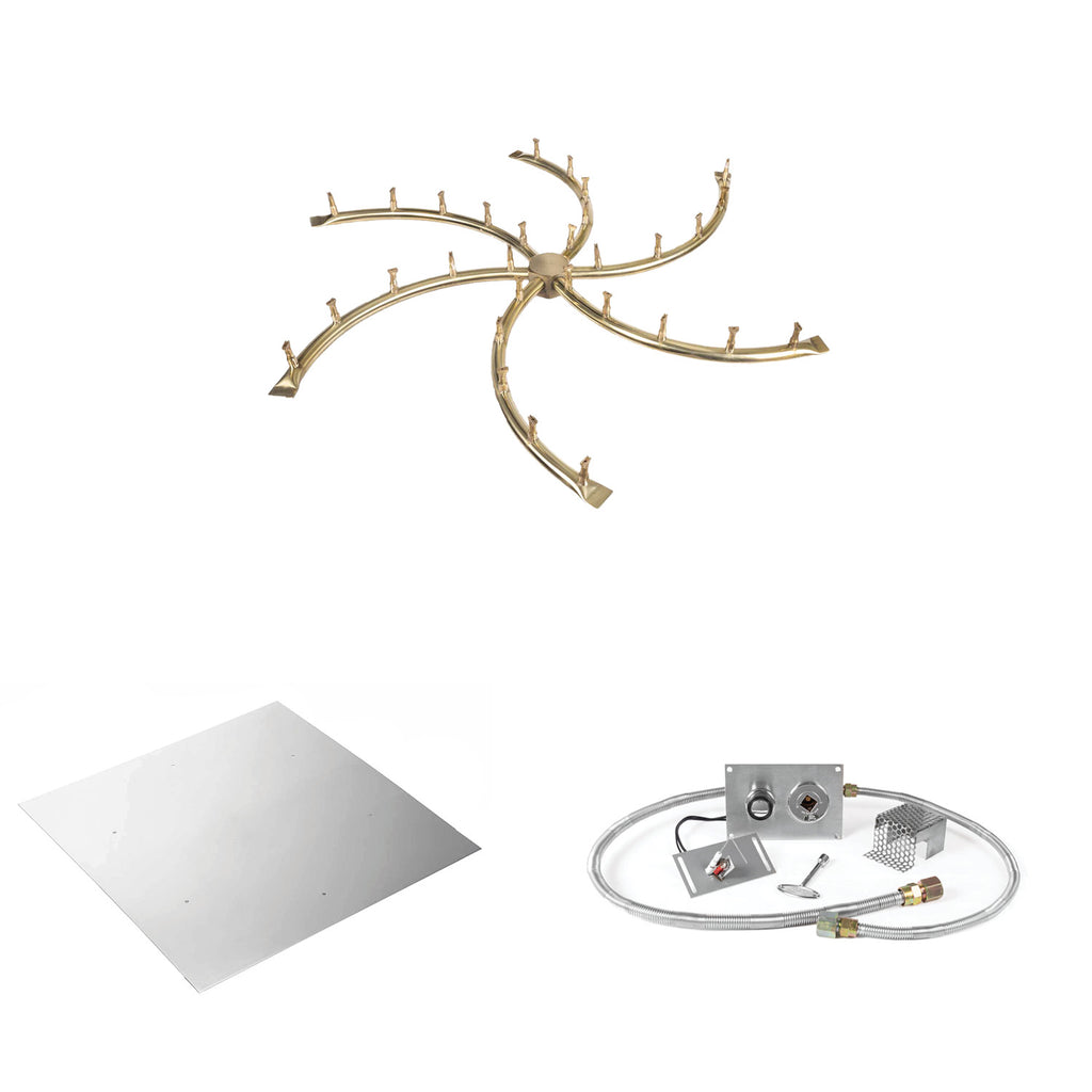 The Outdoor Plus Brass Bullet Spark Ignition Gas Fire Pit Burner Kit