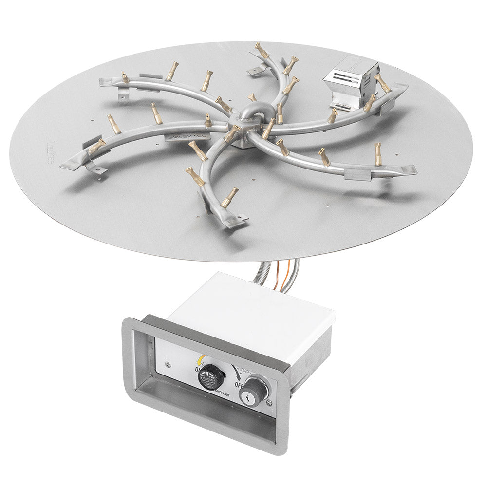 The Outdoor Plus Stainless Steel Bullet Spark Ignition Gas Fire Pit Burner Kit