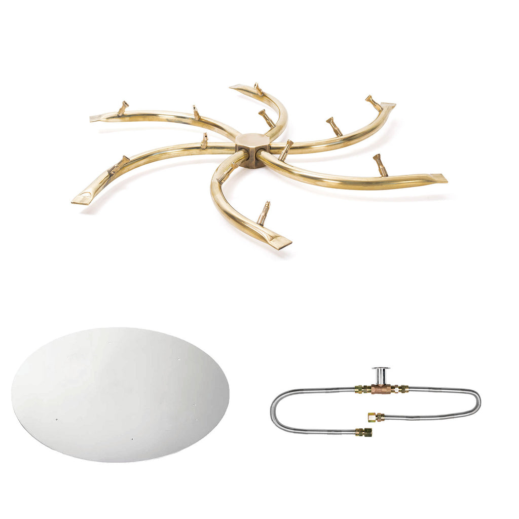 The Outdoor Plus Brass Bullet Match Light Gas Fire Pit Burner Kit