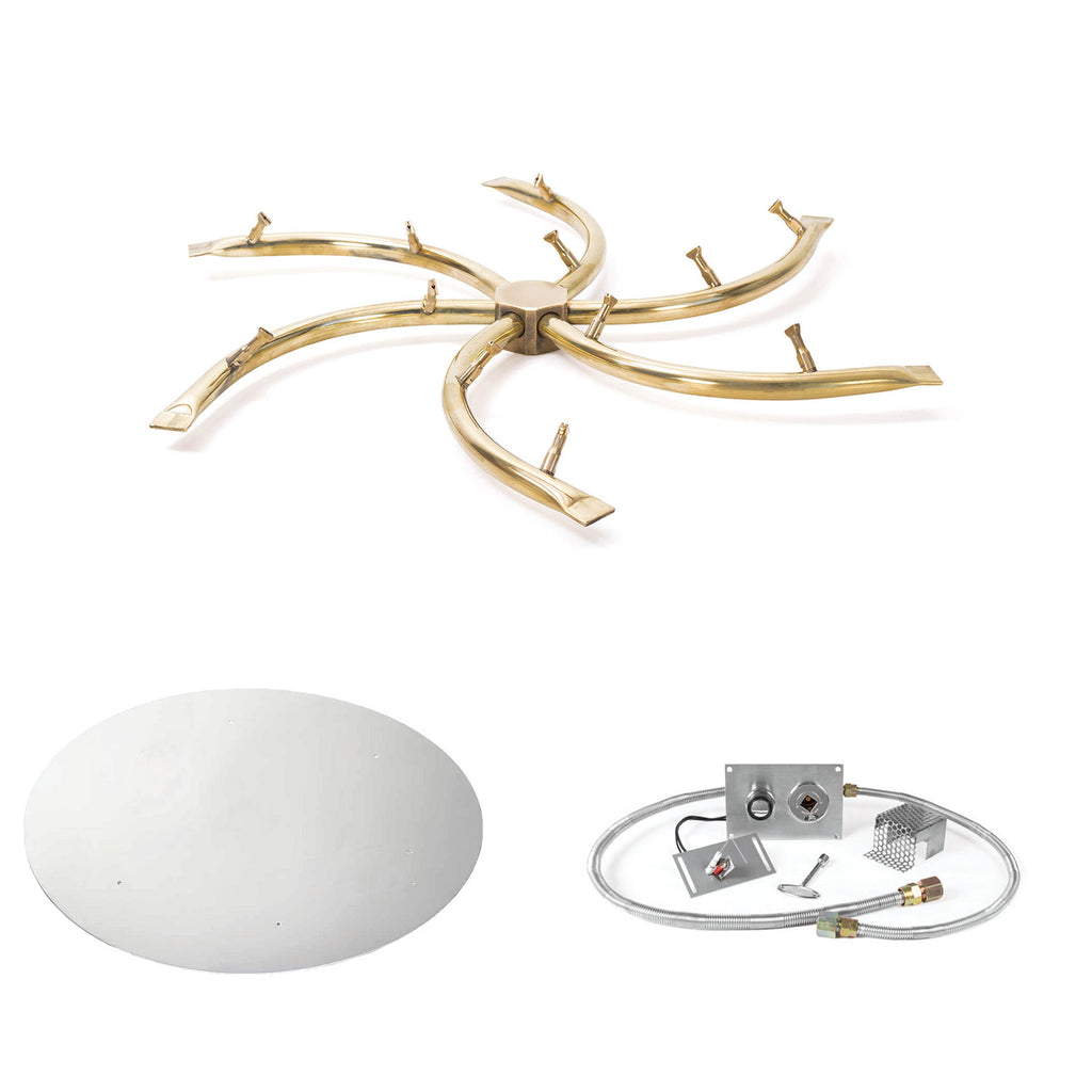 The Outdoor Plus Brass Bullet Spark Ignition Gas Fire Pit Burner Kit