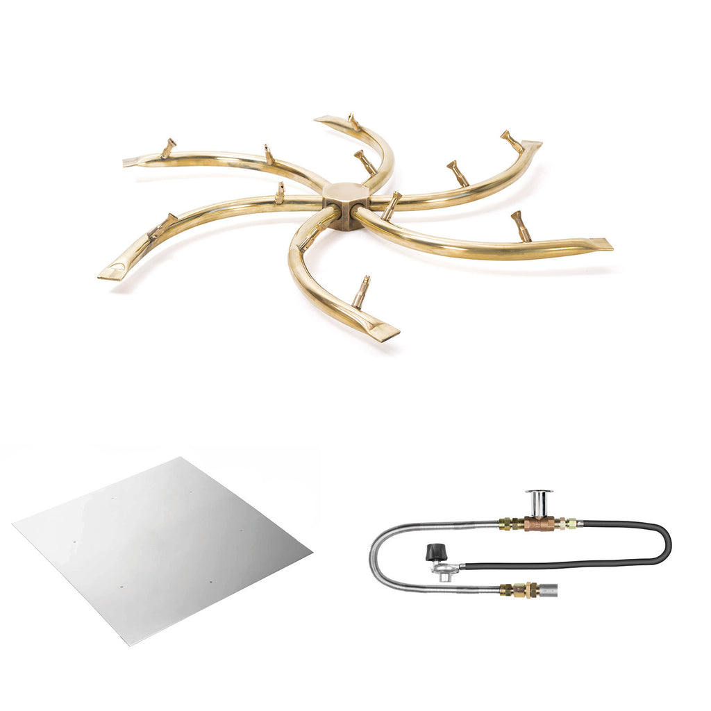 The Outdoor Plus Brass Bullet Match Light Gas Fire Pit Burner Kit
