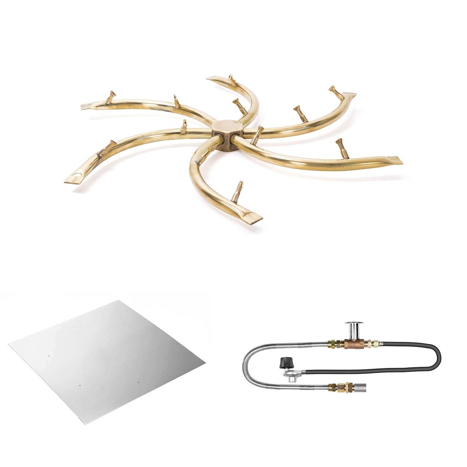 The Outdoor Plus Brass Bullet Match Light Gas Fire Pit Burner Kit