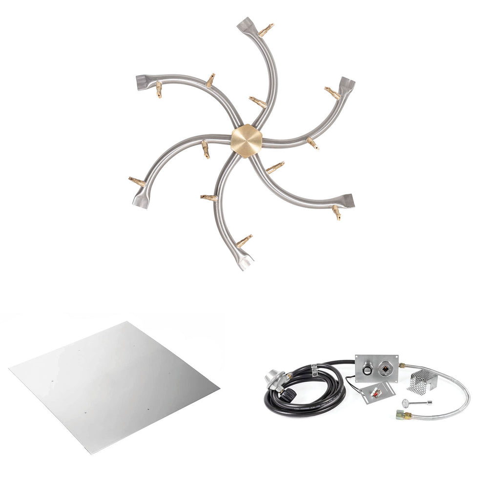 The Outdoor Plus Stainless Steel Bullet Spark Ignition Gas Fire Pit Burner Kit