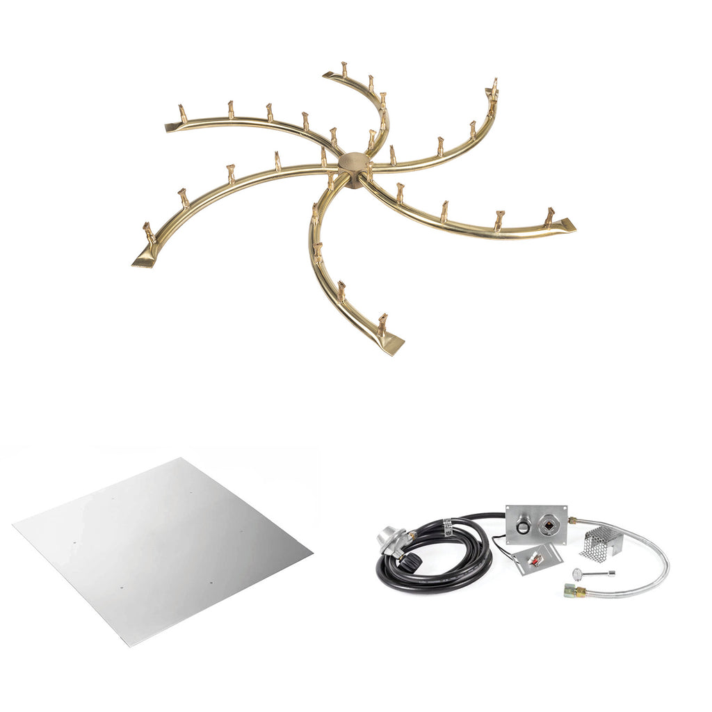 The Outdoor Plus Brass Bullet Spark Ignition Gas Fire Pit Burner Kit