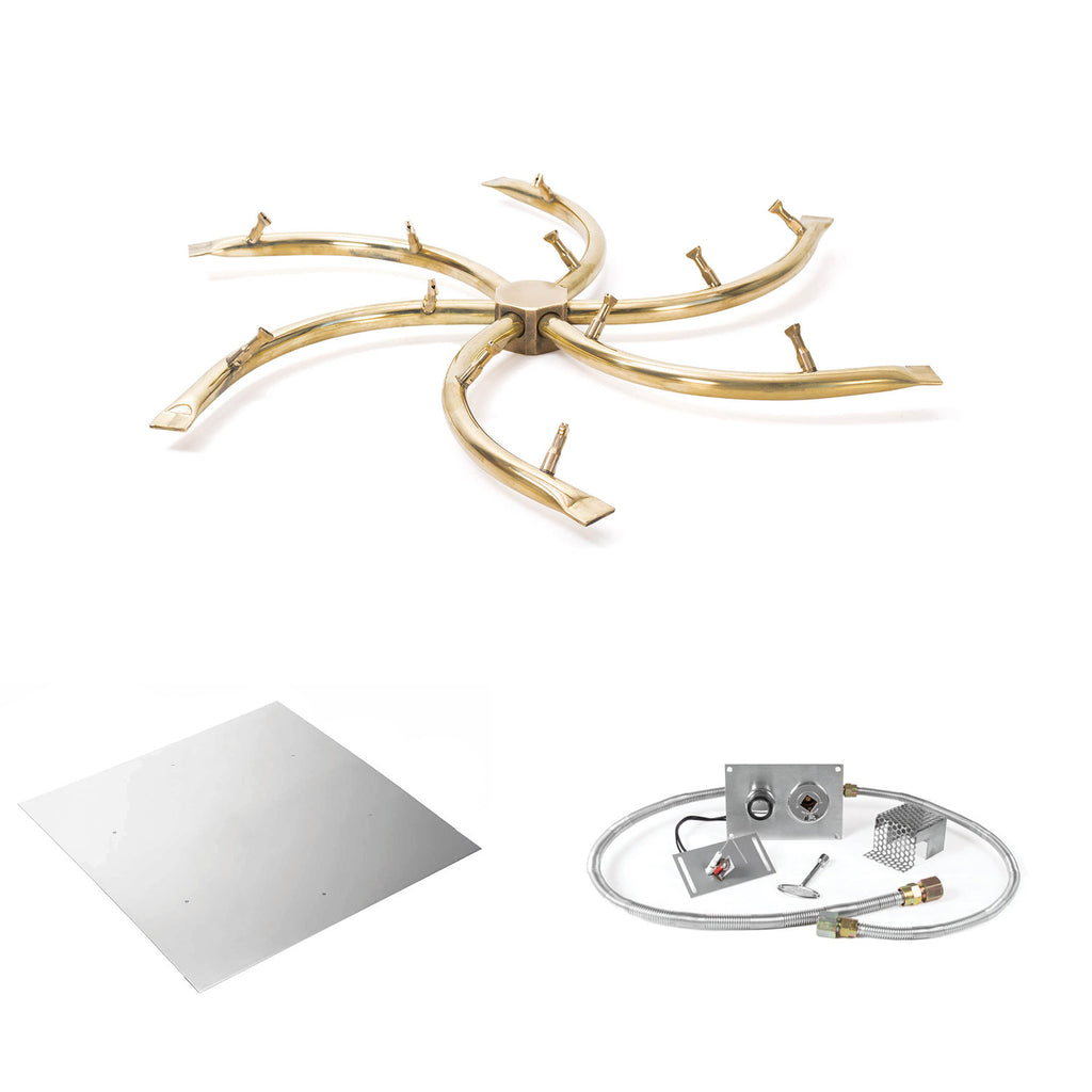 The Outdoor Plus Brass Bullet Spark Ignition Gas Fire Pit Burner Kit