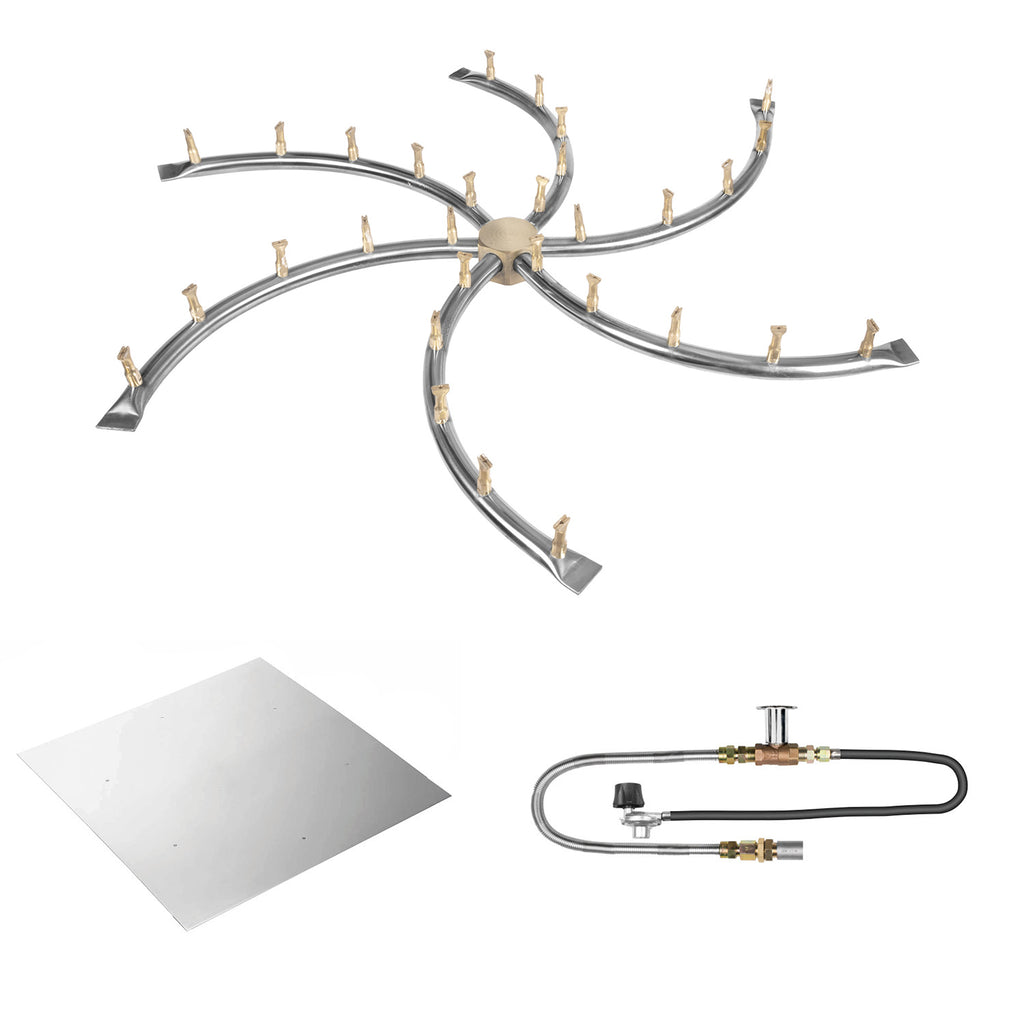 The Outdoor Plus Stainless Steel Bullet Match Light Gas Fire Pit Burner Kit
