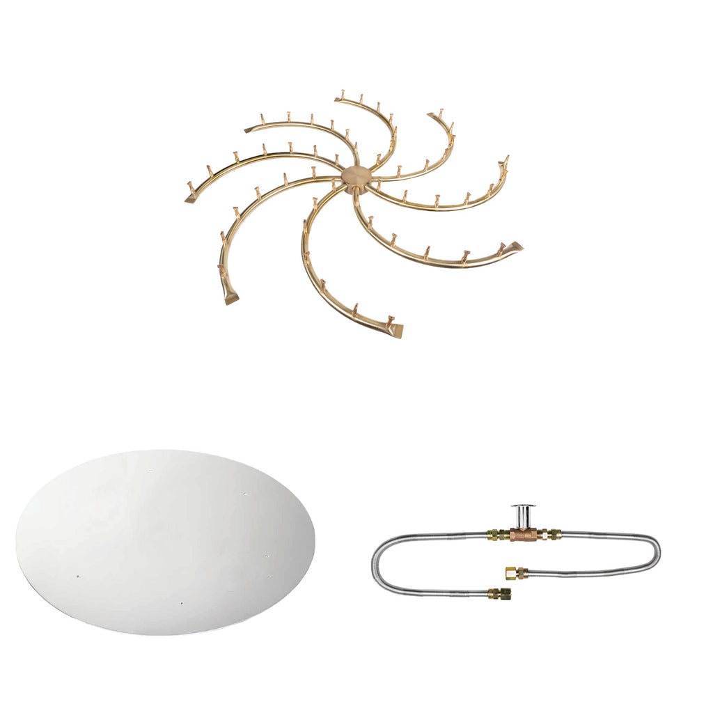 The Outdoor Plus Brass Bullet Match Light Gas Fire Pit Burner Kit