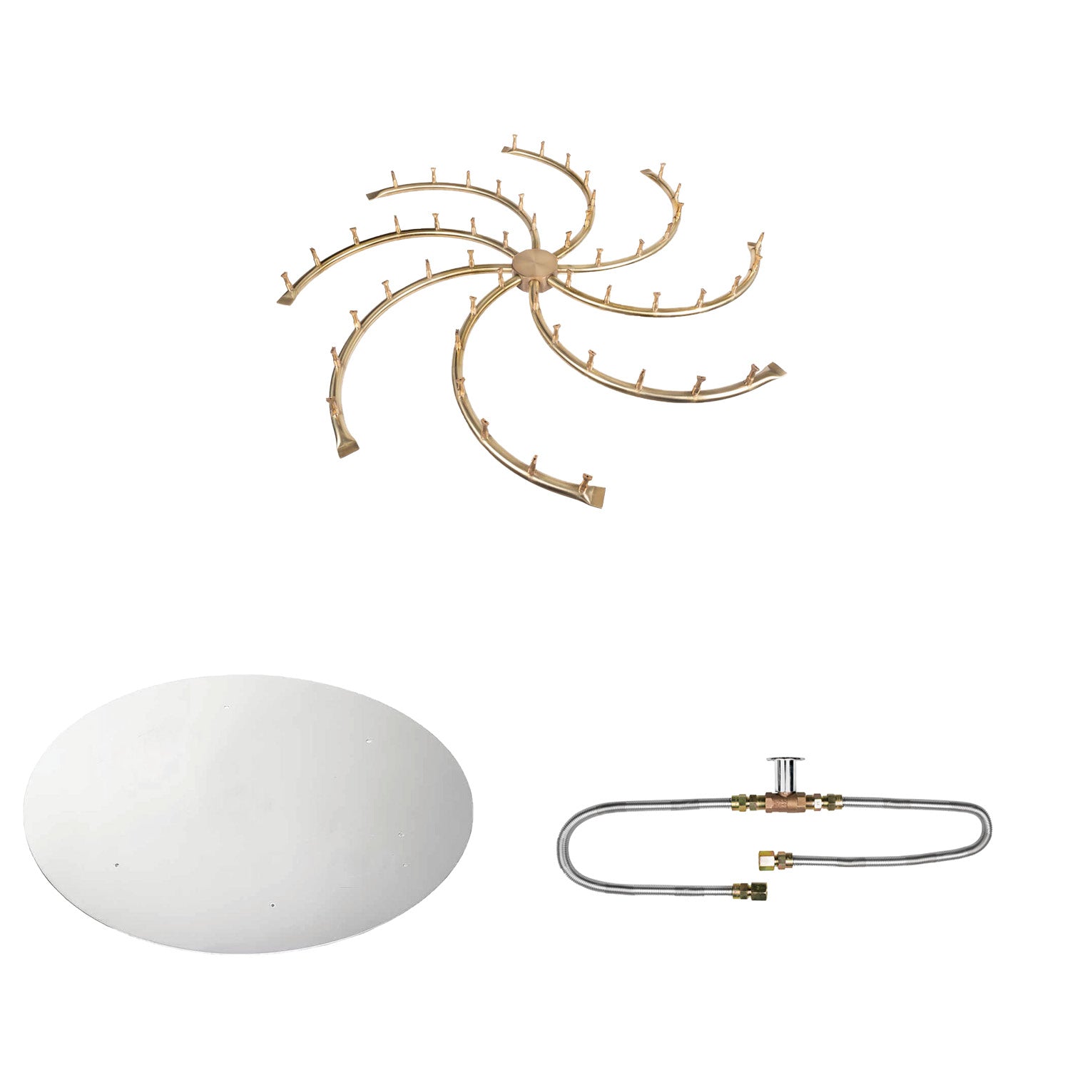 The Outdoor Plus Brass Bullet Match Light Gas Fire Pit Burner Kit
