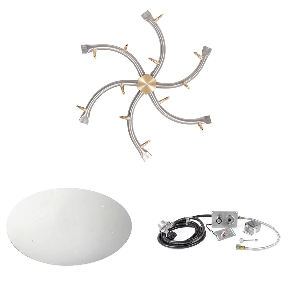 The Outdoor Plus Stainless Steel Bullet Spark Ignition Gas Fire Pit Burner Kit