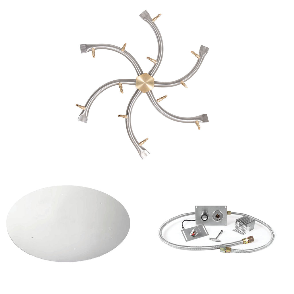 The Outdoor Plus Stainless Steel Bullet Spark Ignition Gas Fire Pit Burner Kit