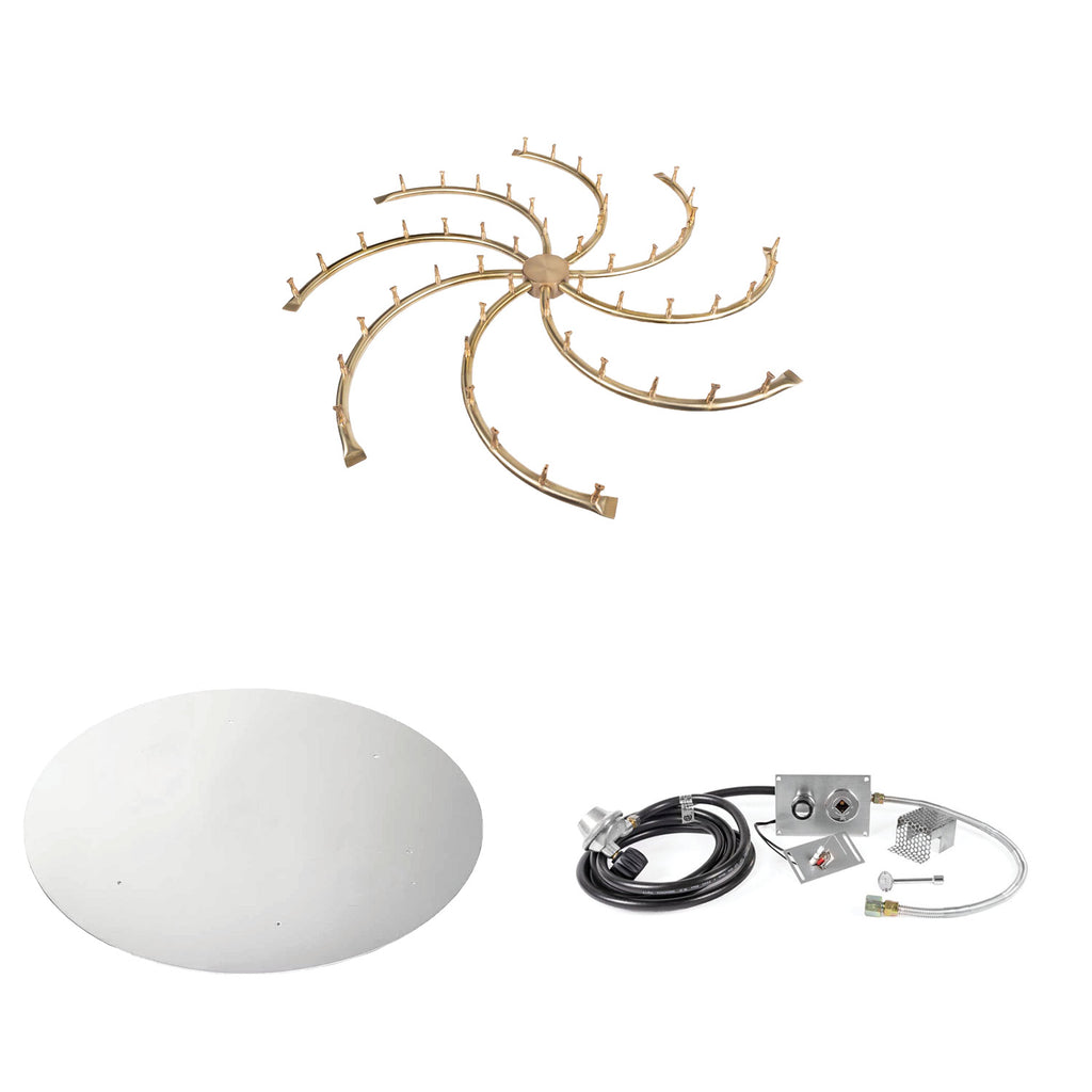 The Outdoor Plus Brass Bullet Spark Ignition Gas Fire Pit Burner Kit