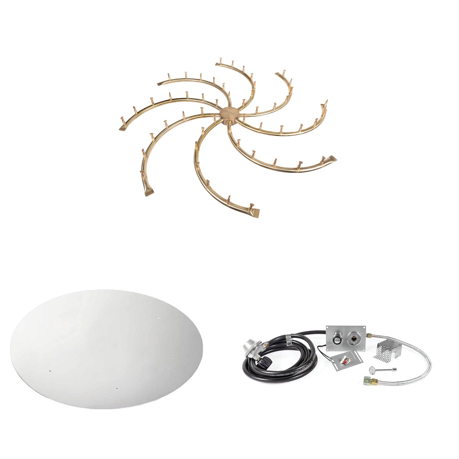The Outdoor Plus Brass Bullet Spark Ignition Gas Fire Pit Burner Kit