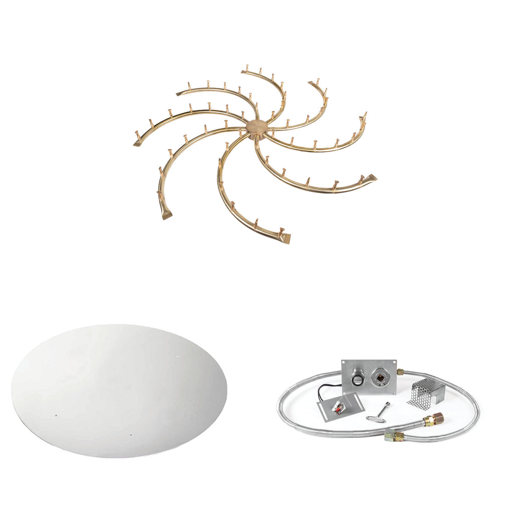 The Outdoor Plus Brass Bullet Spark Ignition Gas Fire Pit Burner Kit