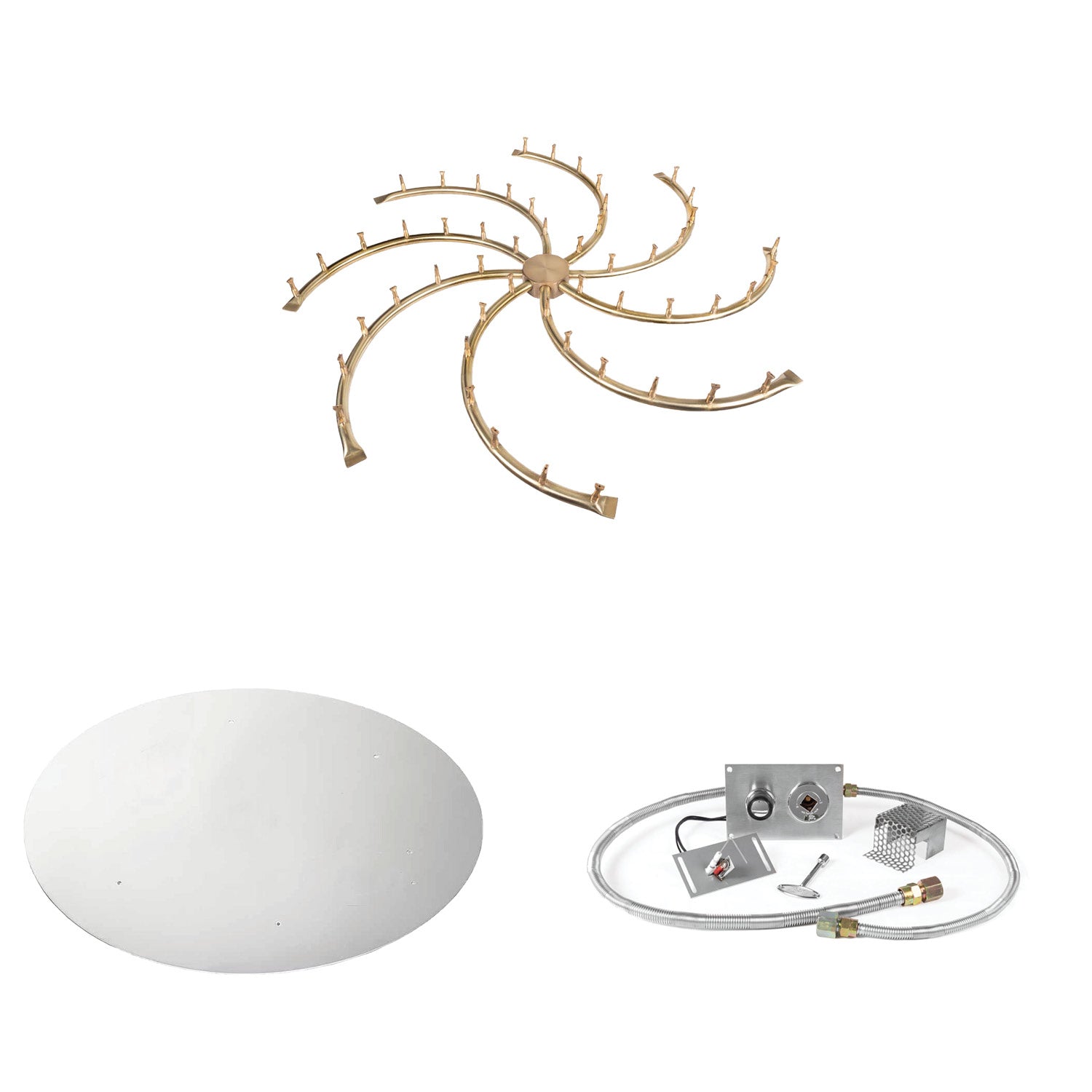 The Outdoor Plus Brass Bullet Spark Ignition Gas Fire Pit Burner Kit