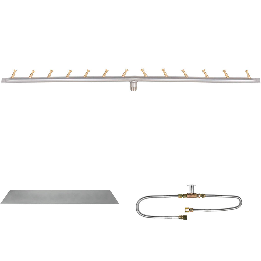 The Outdoor Plus Stainless Steel Linear Bullet Match Light Gas Fire Pit Burner Kit