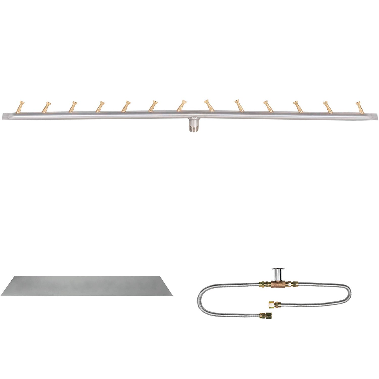 The Outdoor Plus Stainless Steel Linear Bullet Match Light Gas Fire Pit Burner Kit