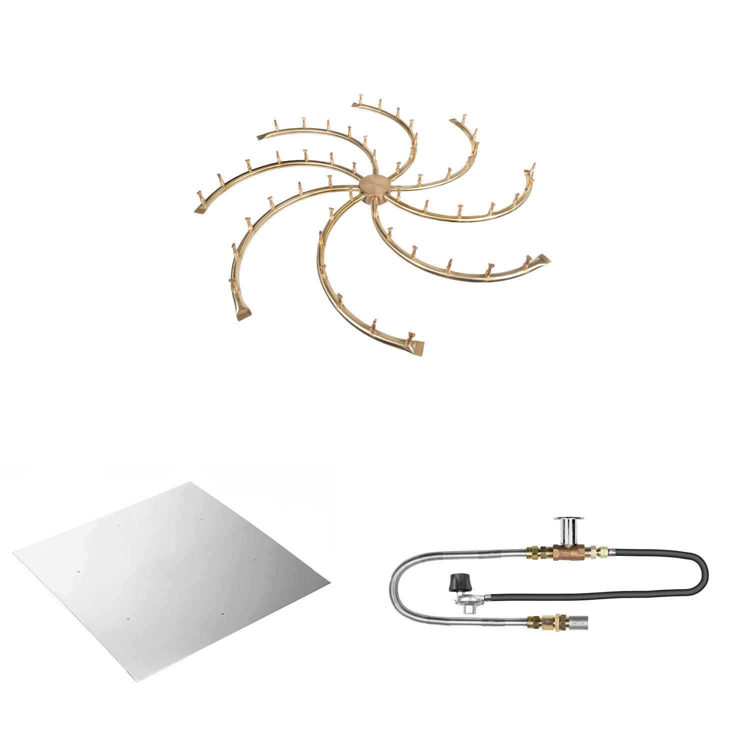 The Outdoor Plus Brass Bullet Match Light Gas Fire Pit Burner Kit