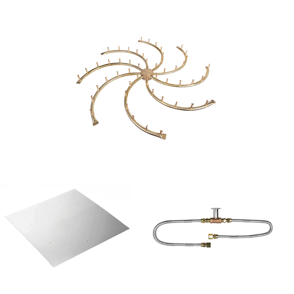 The Outdoor Plus Brass Bullet Match Light Gas Fire Pit Burner Kit