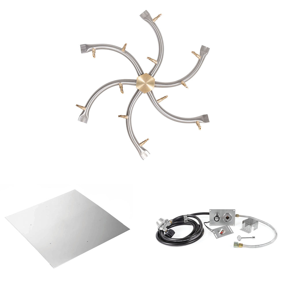 The Outdoor Plus Stainless Steel Bullet Spark Ignition Gas Fire Pit Burner Kit